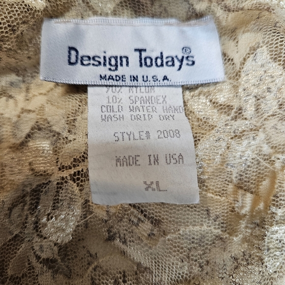 Designs Today's Women Elegant Lace Beige/Gold Dress/Jacket Size XL - Picture 11 of 16